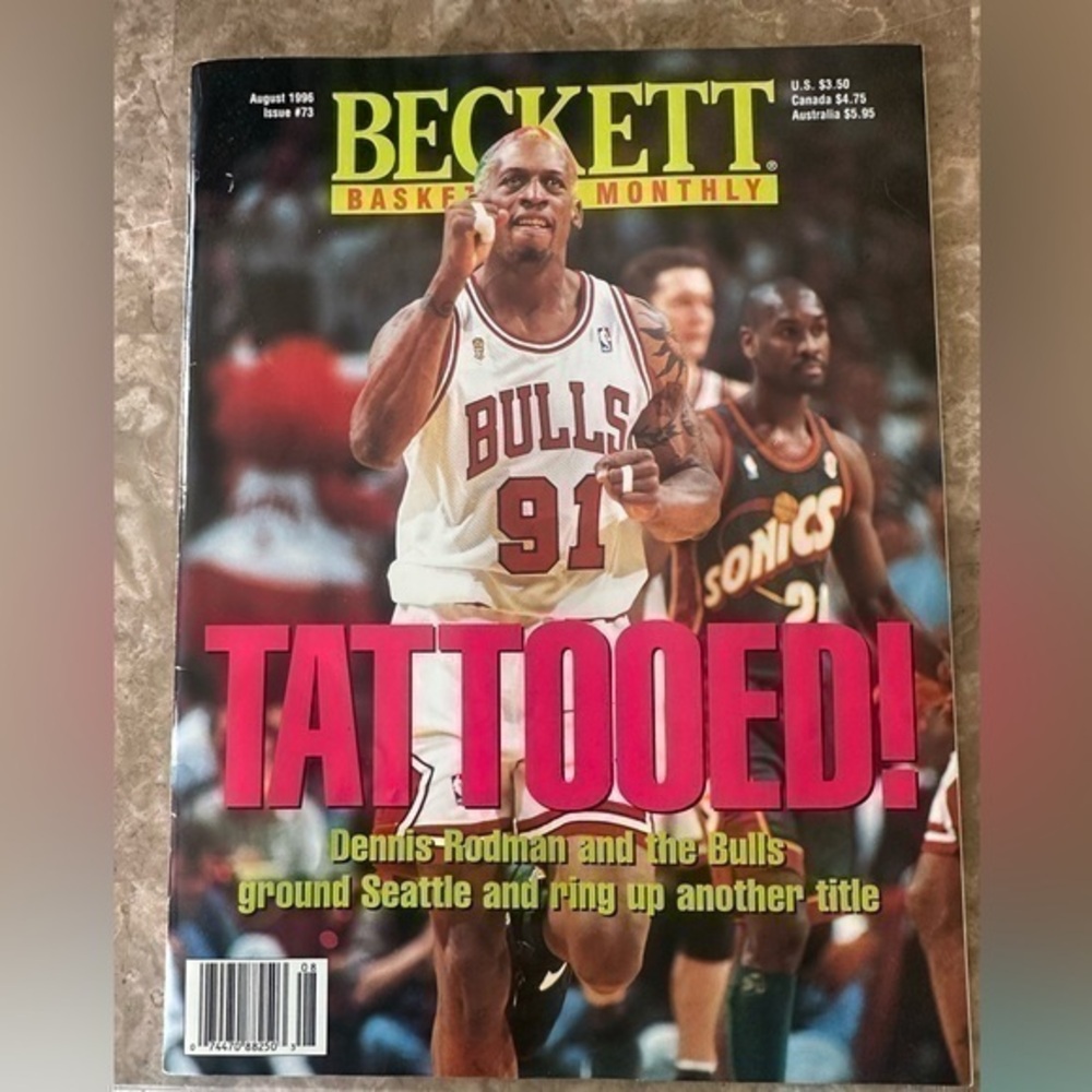 1996 Beckett Basketball Magazine - Tattooed Dennis Rodman